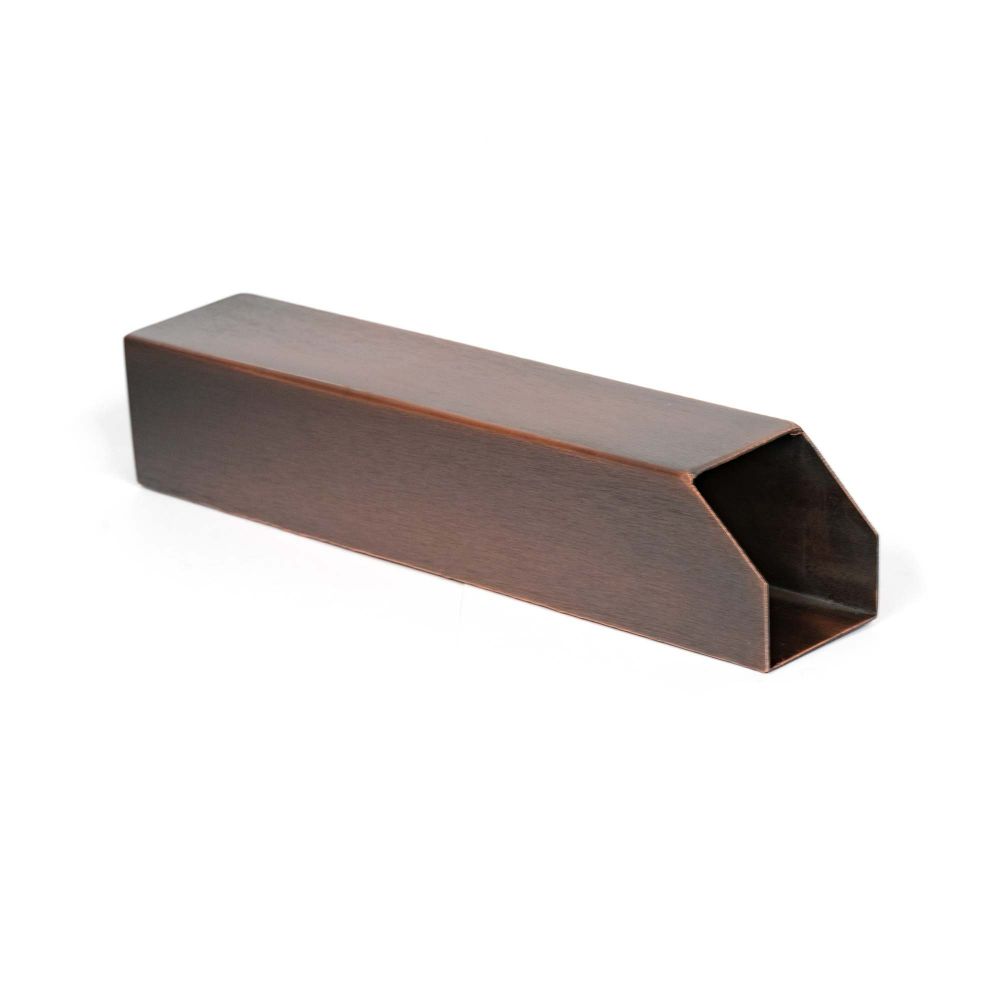 The Outdoors Plus OPT-MSCH12O Chamfered Mini Scupper - Copper - 2.5" x 2.5" x 12" - Open Back